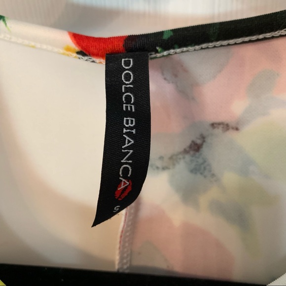 NWOT Cream Floral Fit and Flare Dress - Picture 4 of 5